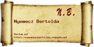 Nyemecz Bertolda névjegykártya